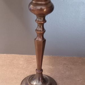 Antique Ornate Hand Made  Bronze Candlesticks Measurments In Pictures